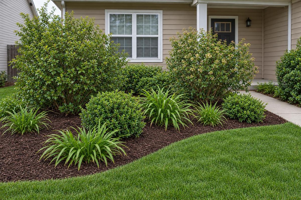 Overgrown beds and ragged edges, after lawn care