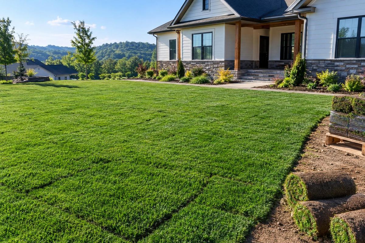New sod lawn