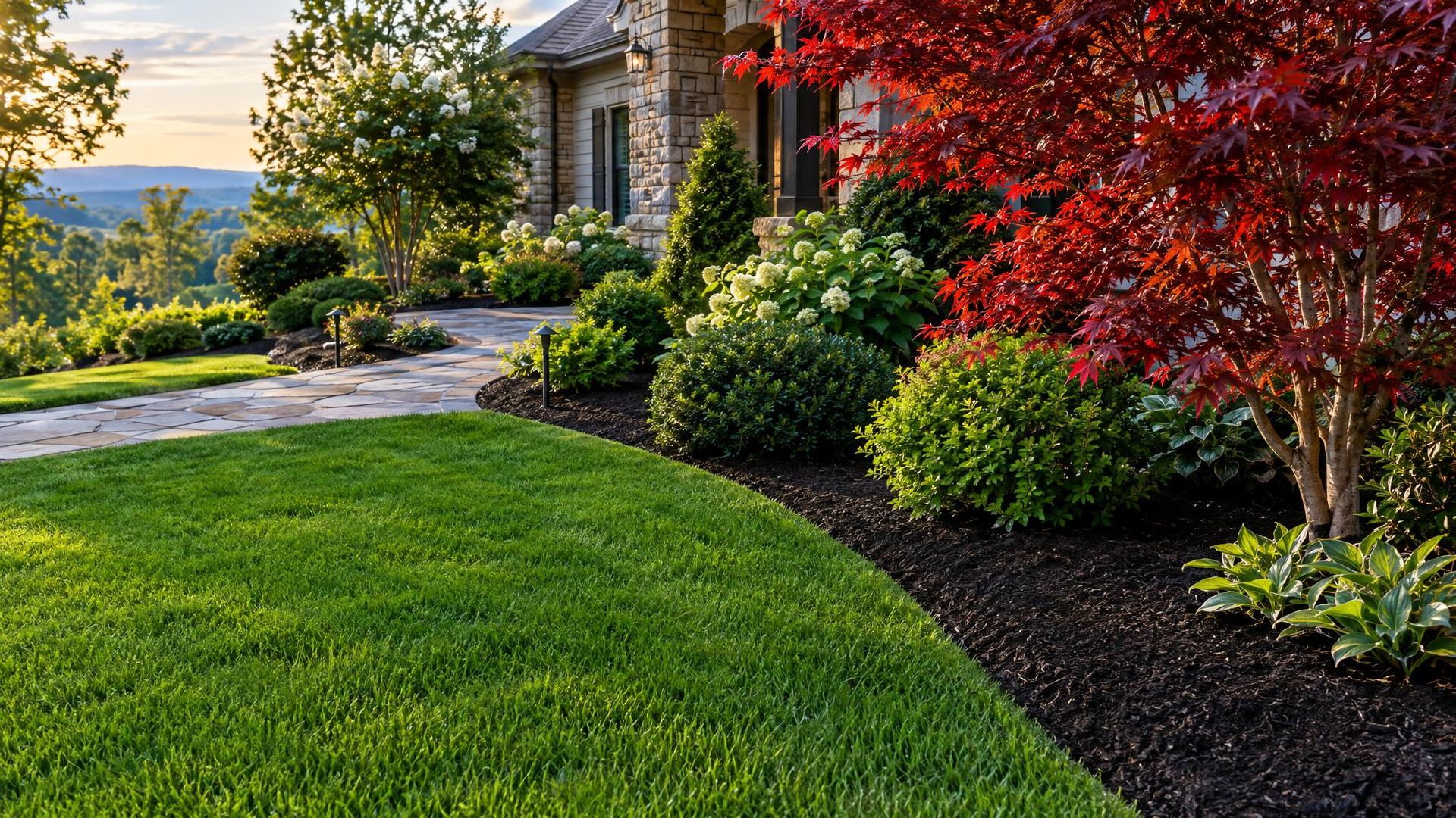 Sharp edges and fresh mulch